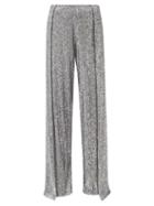 Tom Ford - Sequinned Wide-leg Trousers - Womens - Light Grey