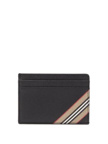 Matchesfashion.com Burberry - Kier Icon-stripe Leather Cardholder - Mens - Black