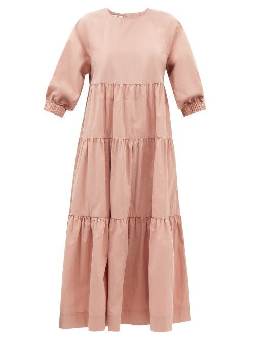 Co - Tiered Cotton-blend Dress - Womens - Pink