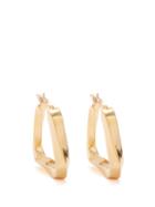 Bottega Veneta - Triangle 18-kt Gold-plated Silver Hoop Earrings - Womens - Gold