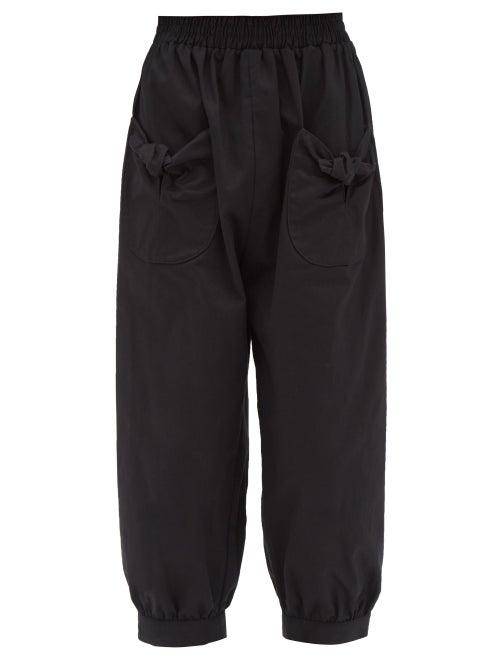 Batsheva - Tie-pocket Cotton-twill Trousers - Womens - Black