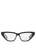 Matchesfashion.com Balenciaga - Bb-logo Cat-eye Acetate Glasses - Womens - Black