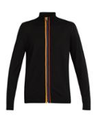Matchesfashion.com Paul Smith - Artist Stripe Zip Through Wool Sweater - Mens - Black Multi