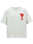 Matchesfashion.com Ami - Logo Appliqu Cotton T Shirt - Mens - Light Green