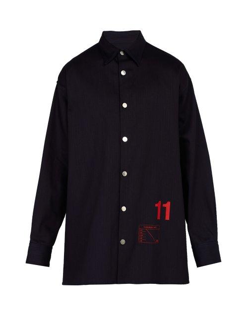 Matchesfashion.com Raf Simons - Easy Fit Oversized Denim Shirt - Mens - Dark Navy