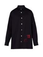 Matchesfashion.com Raf Simons - Easy Fit Oversized Denim Shirt - Mens - Dark Navy