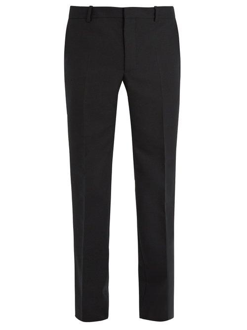 Matchesfashion.com Balenciaga - Slim Leg Wool Blend Trousers - Mens - Black