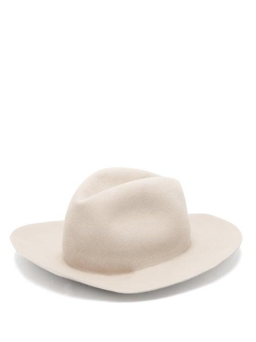 Matchesfashion.com Albertus Swanepoel - Prairie Felt Trilby Hat - Mens - Beige