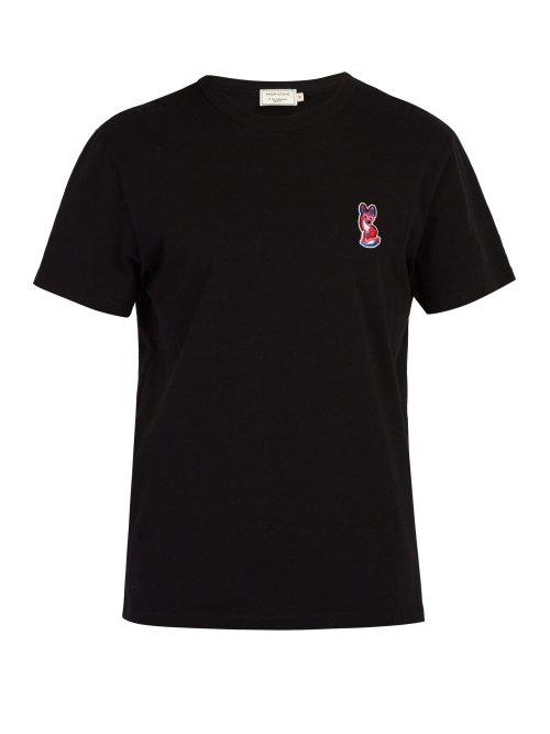 Matchesfashion.com Maison Kitsun - Acide Fox Appliqu Cotton T Shirt - Mens - Black