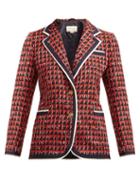 Matchesfashion.com Gucci - Single Breasted Geometric Tweed Jacket - Womens - Red Multi