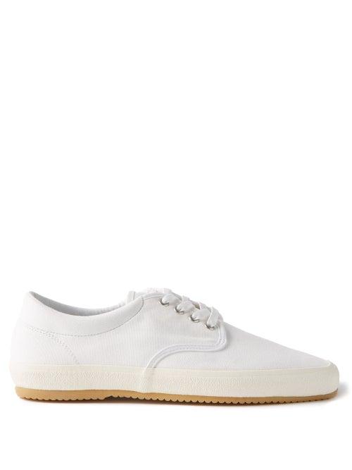 Lemaire - Square-toe Cotton-canvas Trainers - Mens - White