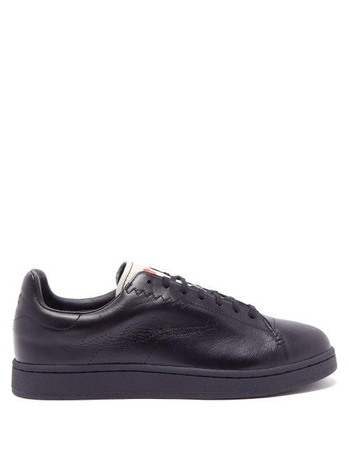 Matchesfashion.com Y-3 - Yohji Court Leather Trainers - Mens - Black