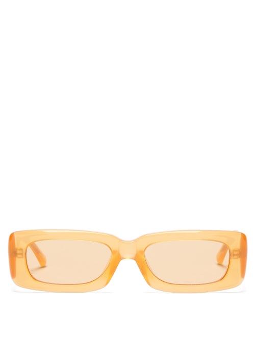 Ladies Accessories The Attico - X Linda Farrow Mini Marfa Rectangle Sunglasses - Womens - Orange