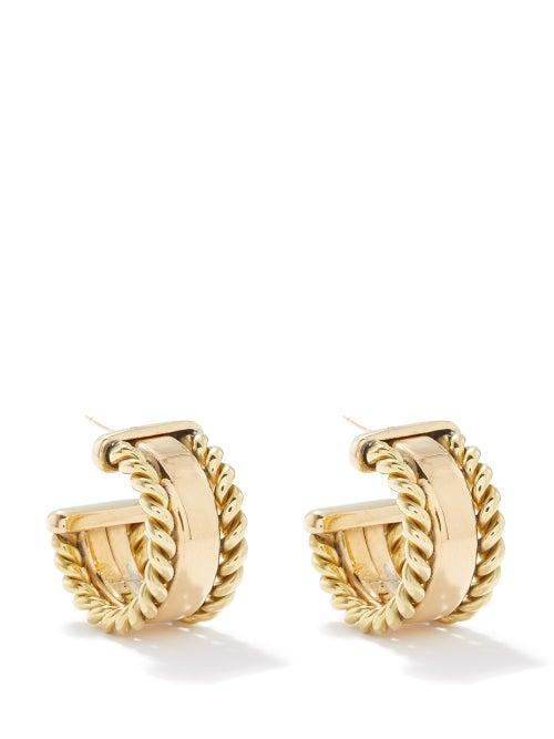 Laura Lombardi - Doppia Hoop Earrings - Womens - Yellow Gold