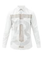 Matchesfashion.com Burberry - Chiswick Tb-monogram Cotton Shirt - Mens - Grey