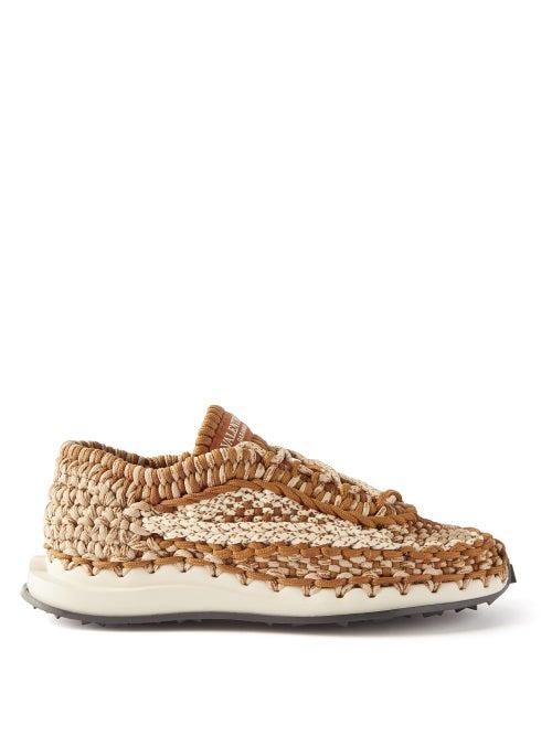Valentino Garavani - Woven-cord Trainers - Mens - Brown