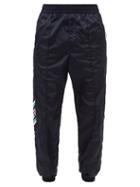Versace - Greco-meander And Striped Shell Track Pants - Mens - Navy