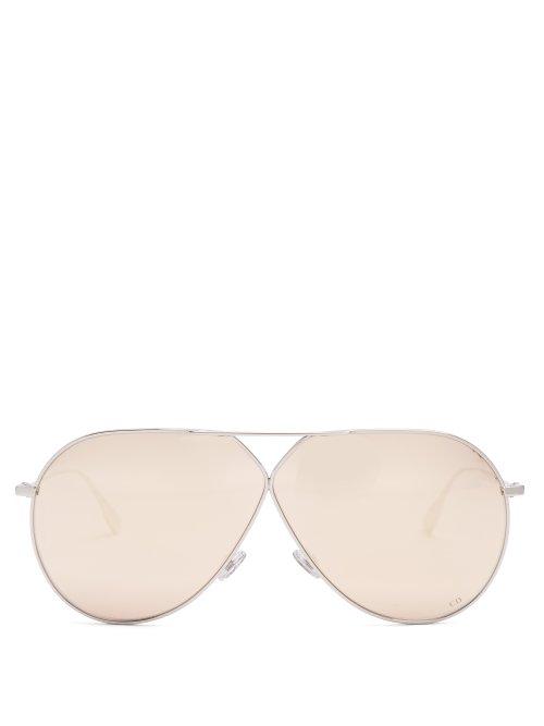Matchesfashion.com Dior Eyewear - Diorstellaire3 Aviator Frame Sunglasses - Womens - Pink Silver
