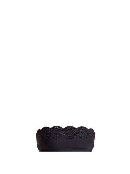 Matchesfashion.com Stella Mccartney - Scallop Edged Broderie Anglaise Bikini Top - Womens - Navy