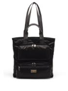 Matchesfashion.com Dolce & Gabbana - Logo-plaque Garment-dyed Shell Tote Bag - Mens - Black