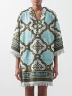 Zimmermann - Lyre Tapestry-print Cotton-terry Dress - Womens - Mint
