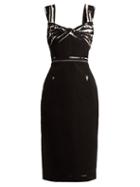 Matchesfashion.com Prada - Overprinted Print Cotton Dress - Womens - Black White