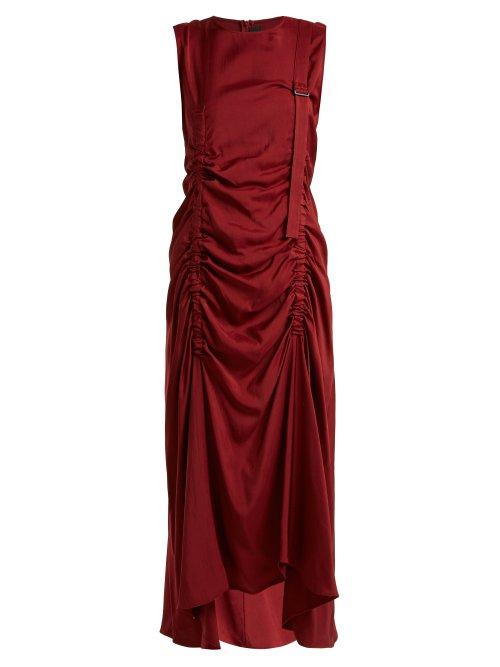 Matchesfashion.com Joseph - Hall Ruched Detail Sleeveless Dress - Womens - Burgundy
