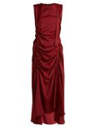 Matchesfashion.com Joseph - Hall Ruched Detail Sleeveless Dress - Womens - Burgundy