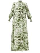 Erdem - Rosalind Floral-print Voile Gown - Womens - Green Multi