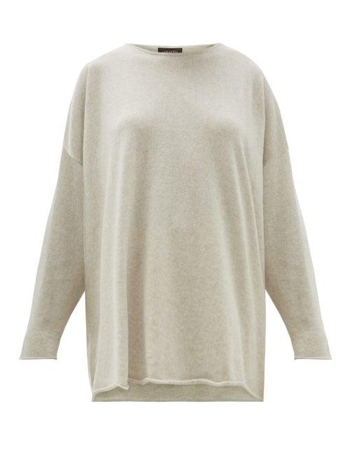 Matchesfashion.com Eskandar - Boat Neck Cashmere Sweater - Womens - Light Grey
