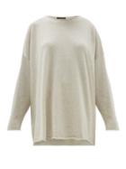 Matchesfashion.com Eskandar - Boat Neck Cashmere Sweater - Womens - Light Grey
