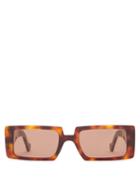 Matchesfashion.com Loewe - Rectangular Tortoiseshell Effect Sunglasses - Womens - Tortoiseshell