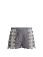 Matchesfashion.com Thierry Colson - Armand Lace Embroidered Shorts - Womens - Grey White