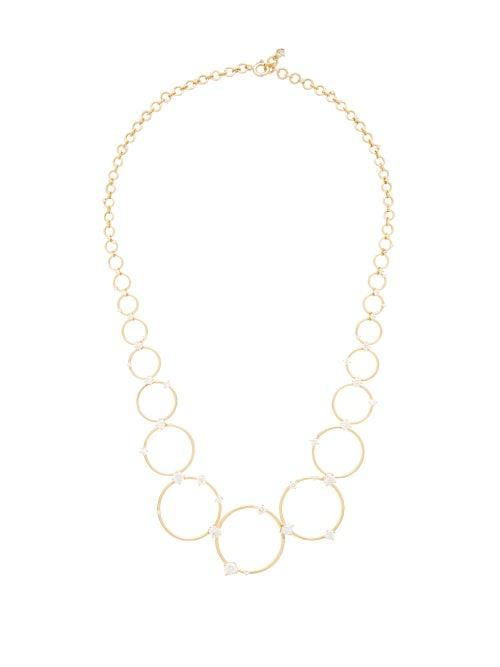 Matchesfashion.com Fernando Jorge - Aerial Loops Diamond & 18kt Gold Drop Necklace - Womens - Gold