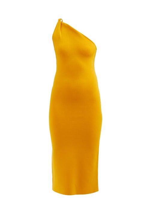 Galvan - Persephone Asymmetric Jersey Dress - Womens - Yellow