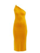 Galvan - Persephone Asymmetric Jersey Dress - Womens - Yellow