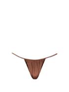 Ladies Beachwear Isa Boulder - Leaf High-cut Ruched Bikini Briefs - Womens - Brown