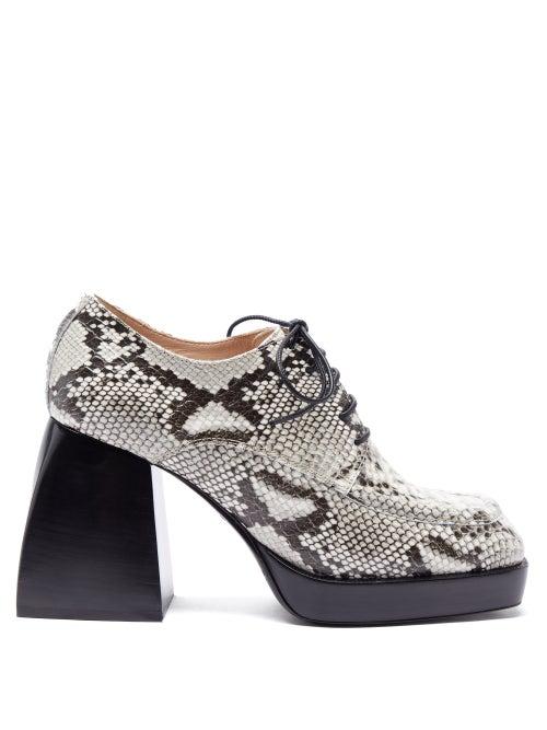 Matchesfashion.com Nodaleto - Bulla Evie Lace-up Snake-effect Leather Pumps - Womens - Python