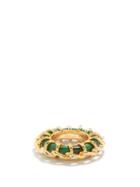 Bottega Veneta - 18kt Gold-plated Sterling Silver & Malachite Ring - Womens - Green