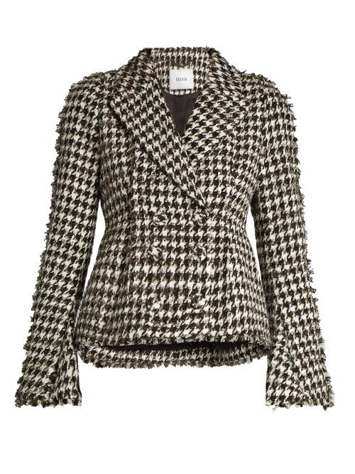 Erdem Marsha Hound's-tooth Cotton-blend Jacket