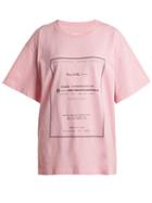 Matchesfashion.com Mm6 Maison Margiela - Logo Print Cotton T Shirt - Womens - Pink