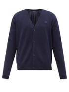 Acne Studios - Face-patch Wool Cardigan - Mens - Navy
