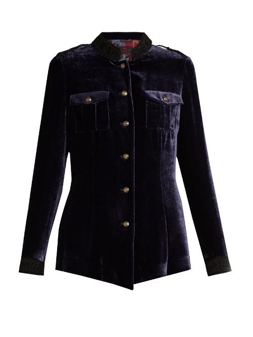 Etro High-neck Velvet Jacket