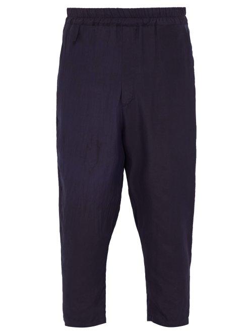 Matchesfashion.com By Walid - Morton Raw Silk Trousers - Mens - Indigo