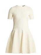 Matchesfashion.com Alexander Mcqueen - Embossed Knit Dress - Womens - Ivory