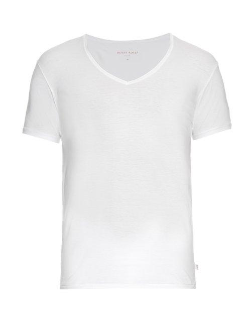 Matchesfashion.com Derek Rose - Jack Pima Cotton V Neck T Shirt - Mens - White