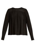 Diane Von Furstenberg Gathered Double-cuff Silk-georgette Blouse