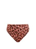 Matchesfashion.com Stella Mccartney - Ballet Leopard Ruched Bikini Briefs - Womens - Pink Multi