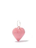 Raf Simons - Heart Large Sterling-silver Single Hoop Earring - Womens - Pink
