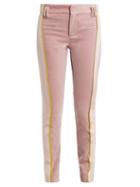Matchesfashion.com Haider Ackermann - Panelled Velvet And Suede Trousers - Womens - Pink
